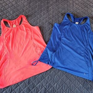 Danskin Now Racerback Tank Tops - Hot Pink and Royal Blue Sz XL 16/18